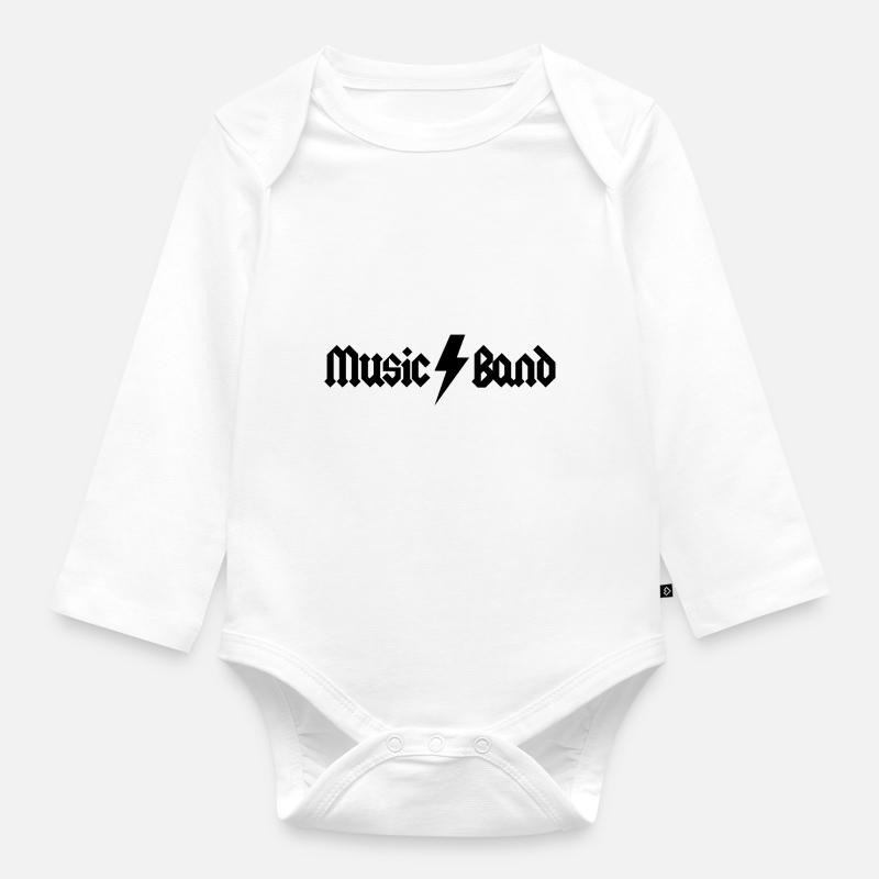 Groupe de musique - Body Bébé bio manches longues - blanc