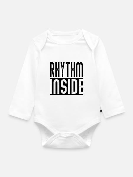 rhythm inside Drums Schlagzeug Percussion - Baby Bio-Langarm-Body - Weiß