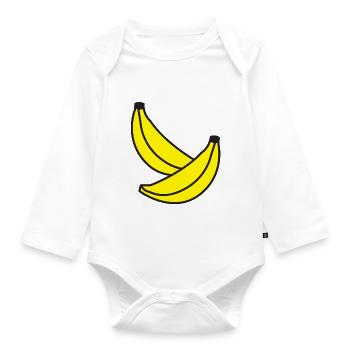 zwei Bananen - Baby Bio-Langarm-Body - Weiß - Vorne