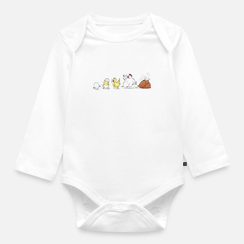 Évolution du poulet - Body Bébé bio manches longues - blanc