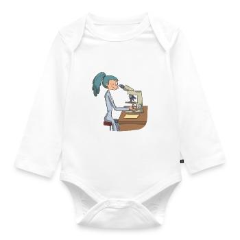 Biomedizinisch Wissenschaft Mikroskop - Baby Bio-Langarm-Body - Weiß - Vorne