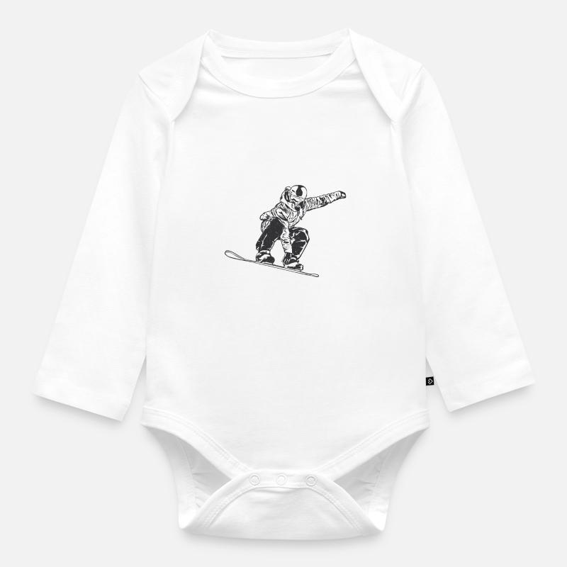 Snowboard pour snowboarders - Body Bébé bio manches longues - blanc