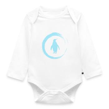 Pinguin - Baby Bio-Langarm-Body - Weiß - Vorne