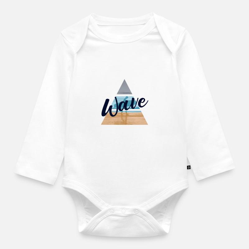 surf - Body Bébé bio manches longues - blanc