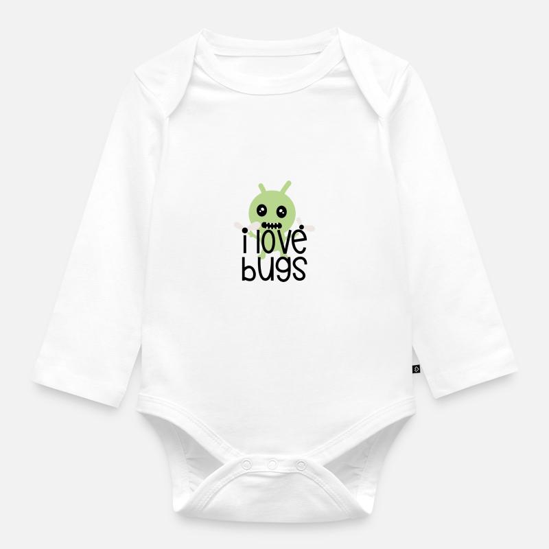 J'aime les insectes - Body Bébé bio manches longues - blanc