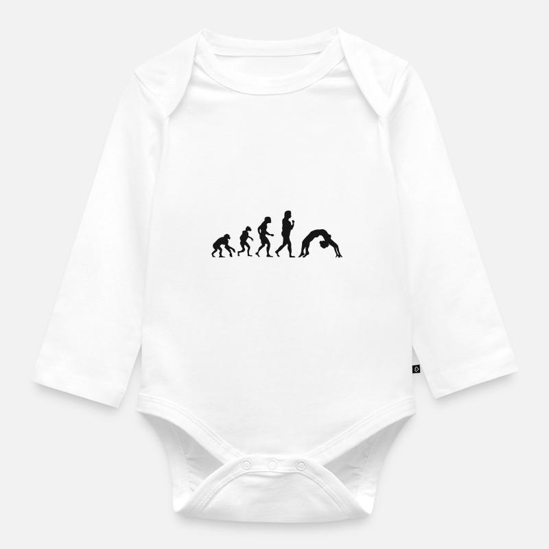 Turnen Entwicklung Tanzen Evolution - Baby Bio-Langarm-Body - Weiß