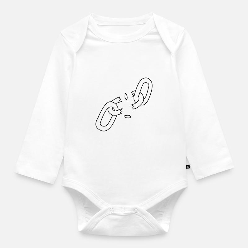 Chaîne - Body Bébé bio manches longues - blanc