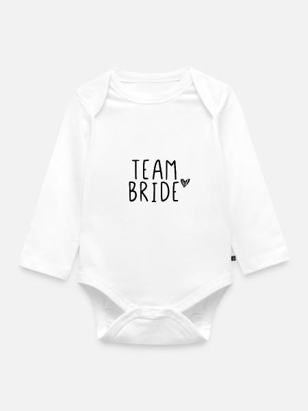 Team Bride - Baby Bio-Langarm-Body - Weiß