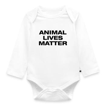 animal lives mater - Body Bébé bio manches longues - blanc - Devant