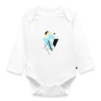 Hip abstract, geometric shapes and shapes - Organic Longsleeve Baby Bodysuit - white - Front