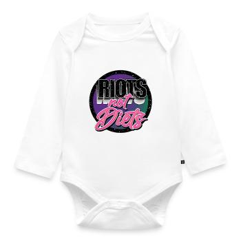 Riots Not Diets - Baby Bio-Langarm-Body - Weiß - Vorne