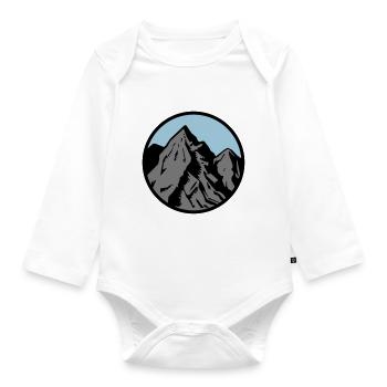 mountains symbol - Organic Longsleeve Baby Bodysuit - white - Front