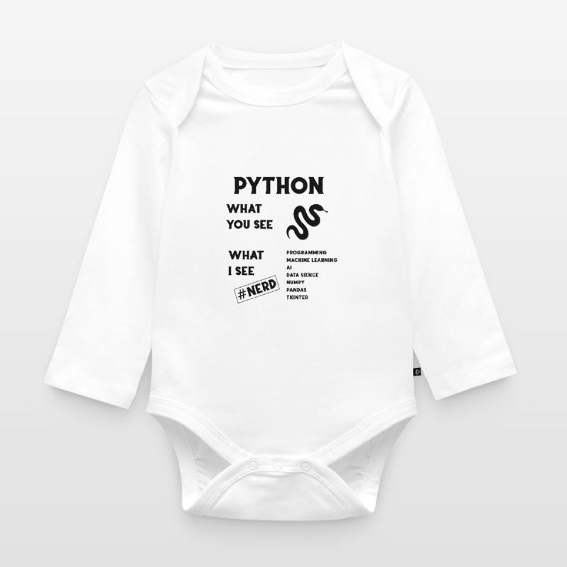 Python programming Organic Longsleeve Baby Bodysuit