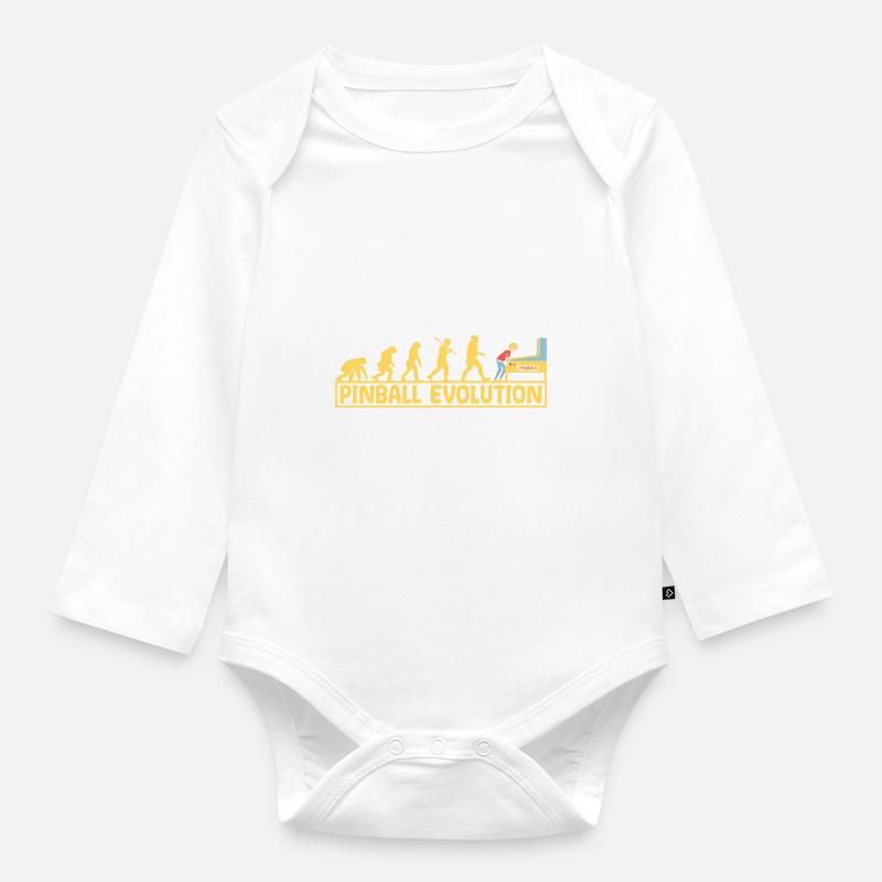 Flipper flipper évolution drôle - Body Bébé bio manches longues - blanc
