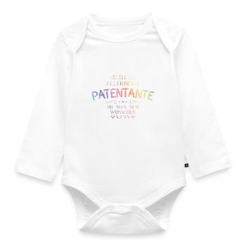 Die Allerbeste Patentante - Baby Bio-Langarm-Body - Weiß - Vorne