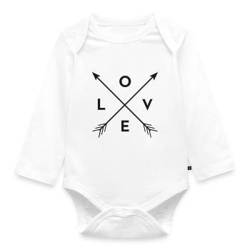 Les flèches de l'amour - Body Bébé bio manches longues - blanc - Devant