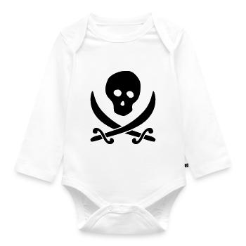 Pirate - Crâne - Body Bébé bio manches longues - blanc - Devant