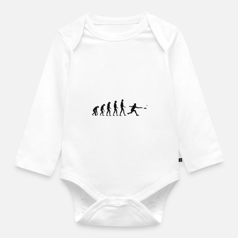 Cadeau d'évolution de badminton d'évolution de volant - Body Bébé bio manches longues - blanc