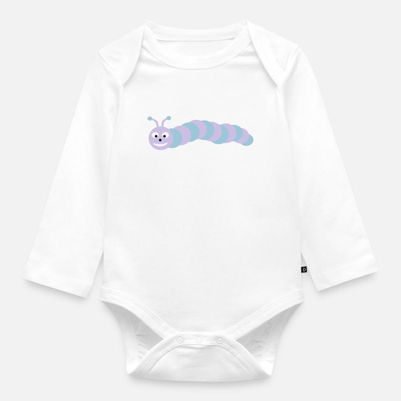 Raupe - Baby Bio-Langarm-Body - Weiß