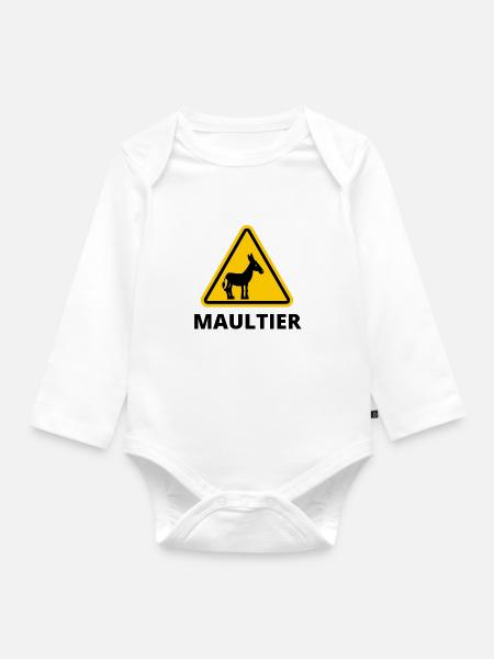 MAULTIER - Baby Bio-Langarm-Body - Weiß