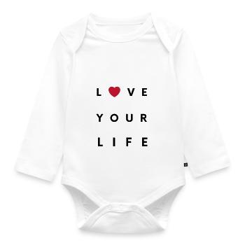 Love Your Life - Baby Bio-Langarm-Body - Weiß - Vorne