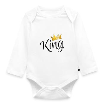 King - king - Organic Longsleeve Baby Bodysuit - white - Front