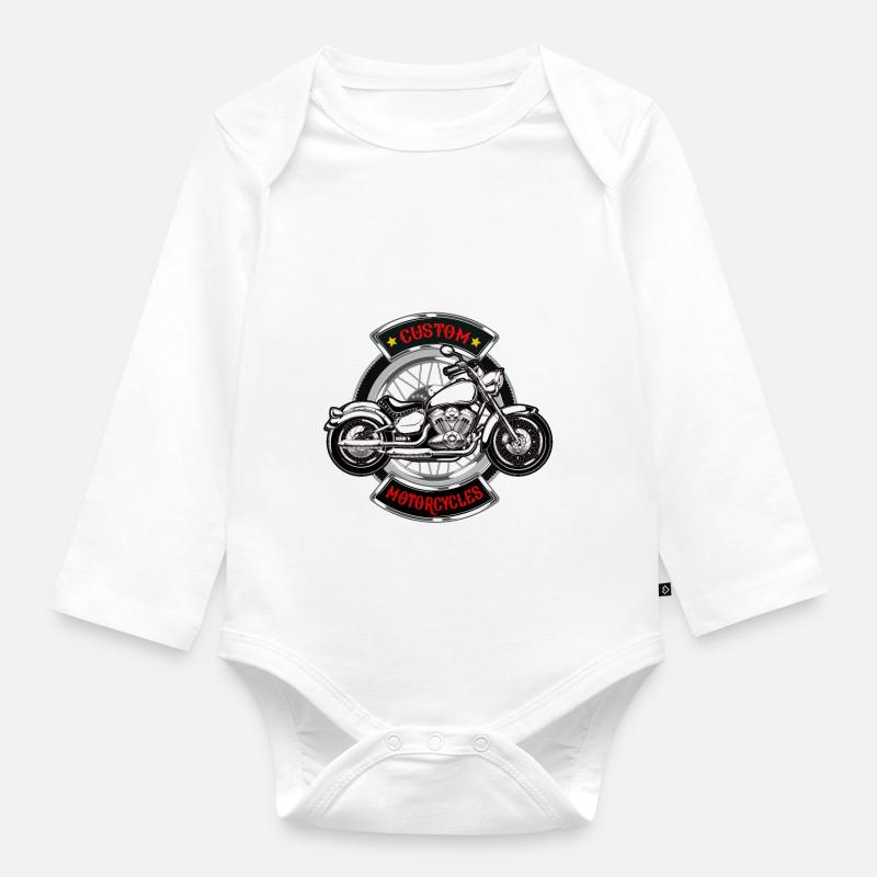 Custom bikes - Organic Longsleeve Baby Bodysuit - white