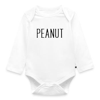 Peanut - minimalistic baby design - Organic Longsleeve Baby Bodysuit - white - Front