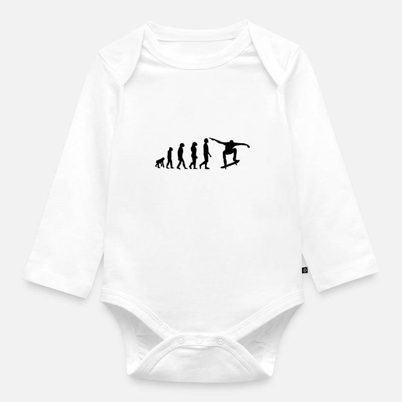 SKATE EVOLUTION - Organic Longsleeve Baby Bodysuit - white