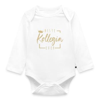 Beste Kollegin Ever - Baby Bio-Langarm-Body - Weiß - Vorne