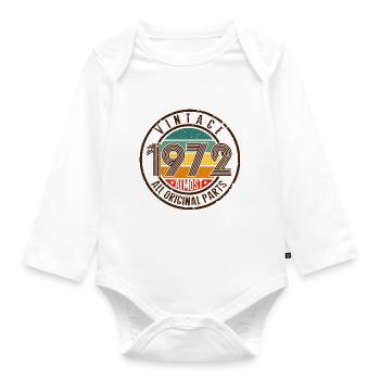 Vintage 1972 almost all original - Organic Longsleeve Baby Bodysuit - white - Front