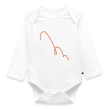 Crayon - curly line red - Organic Longsleeve Baby Bodysuit - white - Front