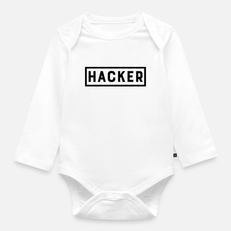 hacker - Body Bébé bio manches longues - blanc