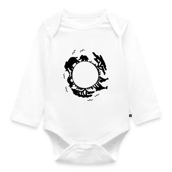 Afrika Savanne Tiere - Baby Bio-Langarm-Body - Weiß - Vorne