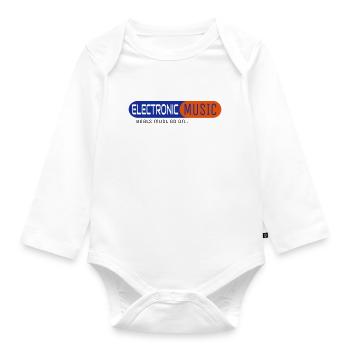Electronic Music - Organic Longsleeve Baby Bodysuit - white - Front