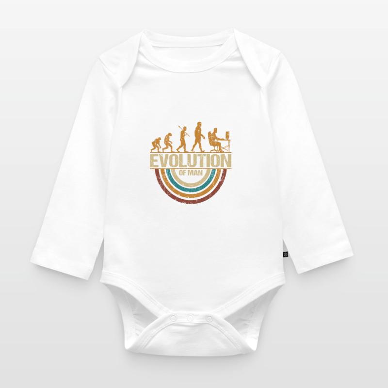 Programmer Computer Freak Evolution Retro Organic Longsleeve Baby Bodysuit