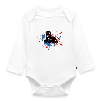 Roller skates - Organic Longsleeve Baby Bodysuit - white - Front