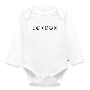London - Organic Longsleeve Baby Bodysuit - white - Front