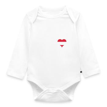 Herzschlag Österreich - Baby Bio-Langarm-Body - Weiß - Vorne