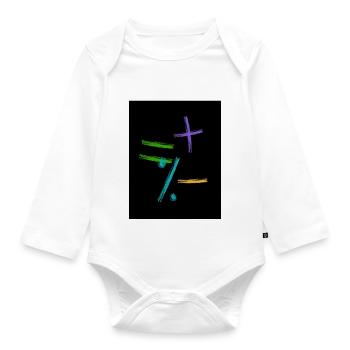 mathematics - Organic Longsleeve Baby Bodysuit - white - Front