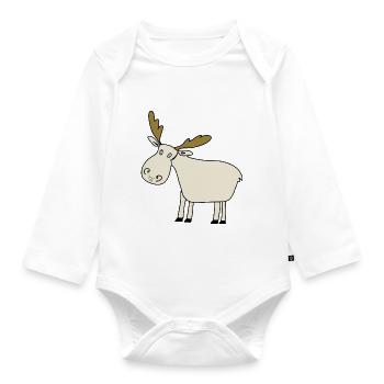Elch - Baby Bio-Langarm-Body - Weiß - Vorne