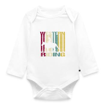 Westernreiten Vintage - Baby Bio-Langarm-Body - Weiß - Vorne
