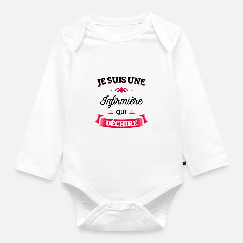 INFIRMIÈRE QUI DÉCHIRE - Body Bébé bio manches longues - blanc