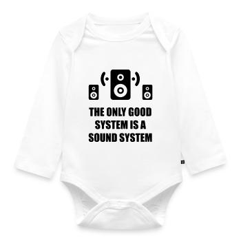 Music - Organic Longsleeve Baby Bodysuit - white - Front