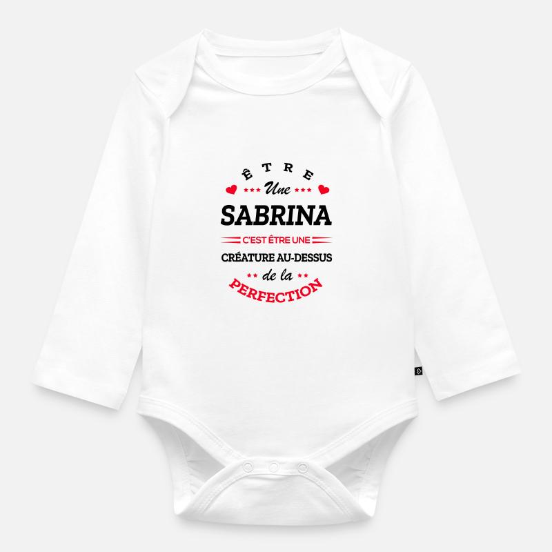 SABRINA PARFAITE - NOM SABRINA - Body Bébé bio manches longues - blanc