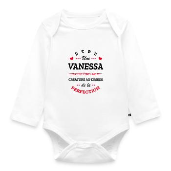 VANESSA PARFAITE - NOM VANESSA - Body Bébé bio manches longues - blanc - Devant