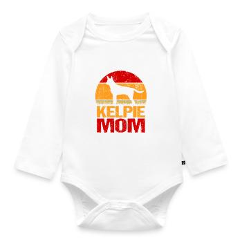 Australian Kelpie Hund Mama Oma Geschenk - Baby Bio-Langarm-Body - Weiß - Vorne