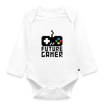 Future Gamer Junior Gaming Baby Boys Kids - Organic Longsleeve Baby Bodysuit - white - Front