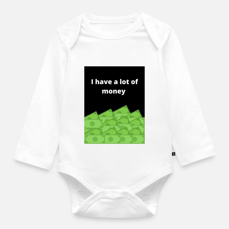 Geld Tshirt - Baby Bio-Langarm-Body - Weiß