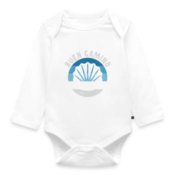 Buen Camino de Santiago de Compostela Jakobsweg - Body Bébé bio manches longues - blanc - Devant
